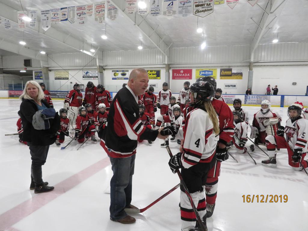 Airdrie Mayor Peter Brown attended the girls Turkey Bowl game on December 16, 2019 and congratulated the young ladies on their successful fundraiser